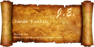Janák Evelin névjegykártya